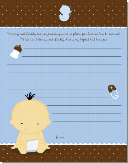 Baby Boy Asian - Baby Shower Notes of Advice