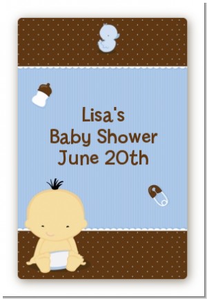 Baby Boy Asian - Custom Large Rectangle Baby Shower Sticker/Labels