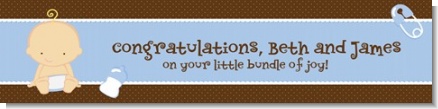 Baby Boy Caucasian - Personalized Baby Shower Banners