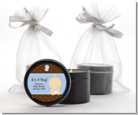 Baby Boy Caucasian - Baby Shower Black Candle Tin Favors