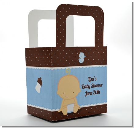 Baby Boy Caucasian - Personalized Baby Shower Favor Boxes