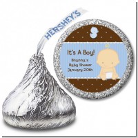 Baby Boy Caucasian - Hershey Kiss Baby Shower Sticker Labels