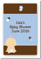 Baby Boy Caucasian - Custom Large Rectangle Baby Shower Sticker/Labels