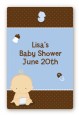 Baby Boy Caucasian - Custom Large Rectangle Baby Shower Sticker/Labels thumbnail