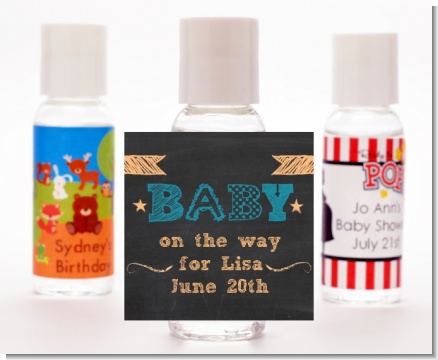 Baby Boy Chalk Inspired - Personalized Baby Shower Hand Sanitizers Favors