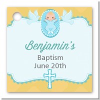 Baby Boy - Personalized Baptism / Christening Card Stock Favor Tags