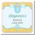Baby Boy - Square Personalized Baptism / Christening Sticker Labels thumbnail