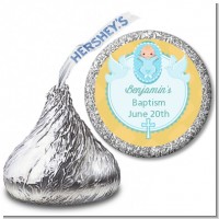 Baby Boy - Hershey Kiss Baptism / Christening Sticker Labels