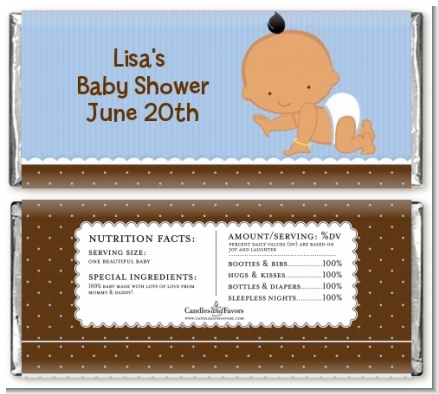 Baby Boy Hispanic - Personalized Baby Shower Candy Bar Wrappers