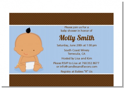 Baby Boy Hispanic - Baby Shower Petite Invitations