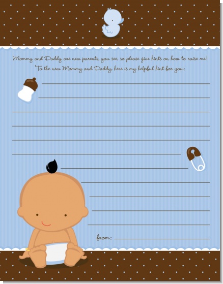 Baby Boy Hispanic - Baby Shower Notes of Advice