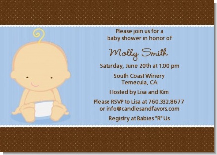 Baby Boy Caucasian - Baby Shower Invitations