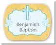 Baby Boy - Personalized Baptism / Christening Rounded Corner Stickers thumbnail