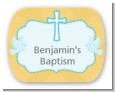 Baby Boy - Personalized Baptism / Christening Rounded Corner Stickers thumbnail