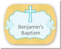 Baby Boy - Personalized Baptism / Christening Rounded Corner Stickers