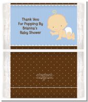Baby Boy Caucasian - Personalized Popcorn Wrapper Baby Shower Favors