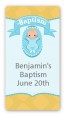 Baby Boy - Custom Rectangle Baptism / Christening Sticker/Labels thumbnail
