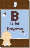 Baby Boy Caucasian - Personalized Baby Shower Nursery Wall Art