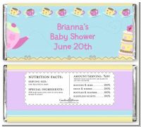 Baby Brewing Tea Party - Personalized Baby Shower Candy Bar Wrappers
