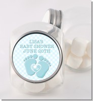 Baby Feet Baby Boy - Personalized Baby Shower Candy Jar