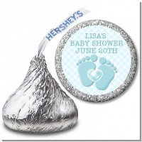 Baby Feet Baby Boy - Hershey Kiss Baby Shower Sticker Labels