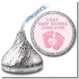 Baby Feet Baby Girl - Hershey Kiss Baby Shower Sticker Labels thumbnail