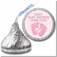 Baby Feet Baby Girl - Hershey Kiss Baby Shower Sticker Labels