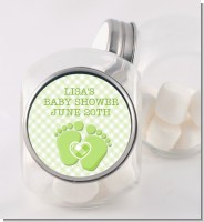 Baby Feet Baby Green - Personalized Baby Shower Candy Jar