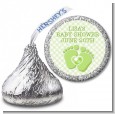 Baby Feet Baby Green - Hershey Kiss Baby Shower Sticker Labels thumbnail