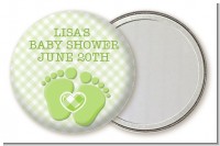 Baby Feet Baby Green - Personalized Baby Shower Pocket Mirror Favors
