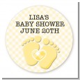Baby Feet Neutral - Round Personalized Baby Shower Sticker Labels thumbnail