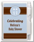 Baby Feet Pitter Patter Blue - Baby Shower Personalized Notebook Favor