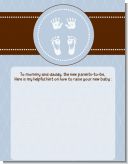 Baby Feet Pitter Patter Blue - Baby Shower Notes of Advice