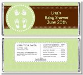 Baby Feet Pitter Patter Neutral - Personalized Baby Shower Candy Bar Wrappers