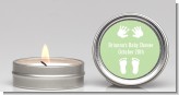 Baby Feet Pitter Patter Neutral - Baby Shower Candle Favors
