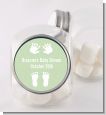 Baby Feet Pitter Patter Neutral - Personalized Baby Shower Candy Jar thumbnail