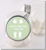 Baby Feet Pitter Patter Neutral - Personalized Baby Shower Candy Jar