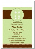 Baby Feet Pitter Patter Neutral - Baby Shower Petite Invitations