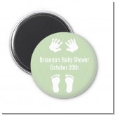 Baby Feet Pitter Patter Neutral - Personalized Baby Shower Magnet Favors
