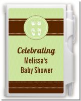 Baby Feet Pitter Patter Neutral - Baby Shower Personalized Notebook Favor