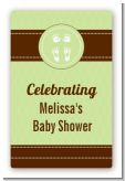 Baby Feet Pitter Patter Neutral - Custom Large Rectangle Baby Shower Sticker/Labels