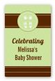 Baby Feet Pitter Patter Neutral - Custom Large Rectangle Baby Shower Sticker/Labels thumbnail