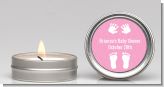 Baby Feet Pitter Patter Pink - Baby Shower Candle Favors