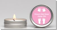 Baby Feet Pitter Patter Pink - Baby Shower Candle Favors