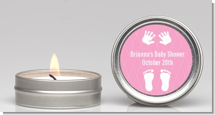 Baby Feet Pitter Patter Pink - Baby Shower Candle Favors