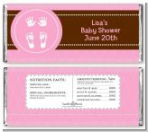 Baby Feet Pitter Patter Pink - Personalized Baby Shower Candy Bar Wrappers
