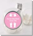 Baby Feet Pitter Patter Pink - Personalized Baby Shower Candy Jar thumbnail