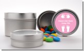 Baby Feet Pitter Patter Pink - Custom Baby Shower Favor Tins