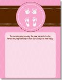 Baby Feet Pitter Patter Pink - Baby Shower Notes of Advice