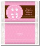 Baby Feet Pitter Patter Pink - Personalized Popcorn Wrapper Baby Shower Favors